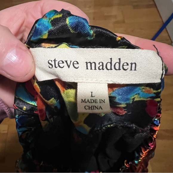 Steve Madden Rainbow Splatter Satin Mini Skirt Size Large - Picture 9 of 11